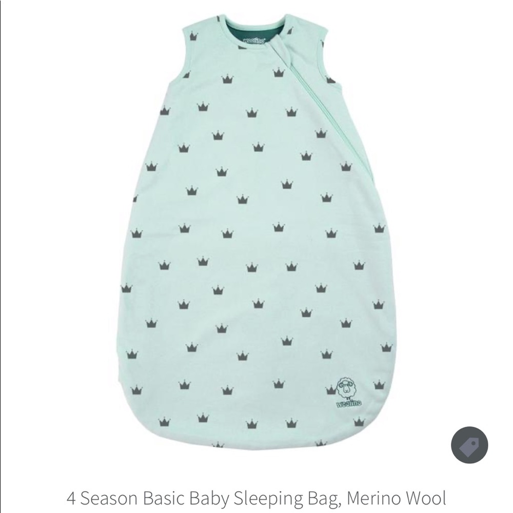Woolino 4 Seasons Basic Baby Sleeping Bag, Crowns